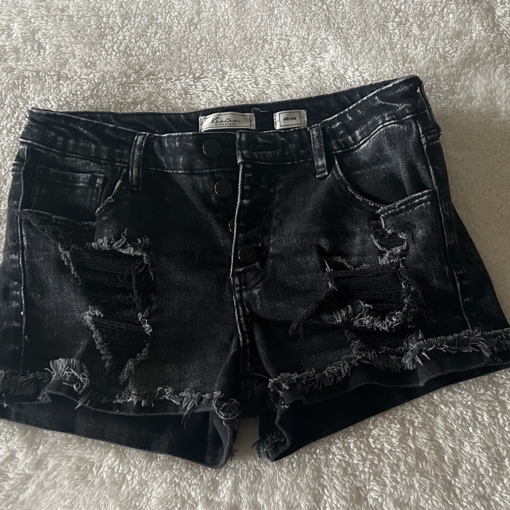 KanCan Black Distressed Women Shorts